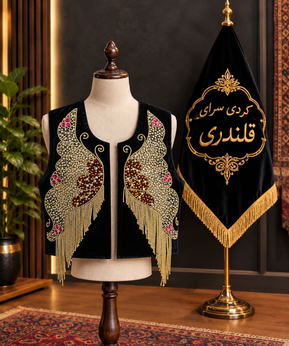 جلیقه آویزدار طرح پروانه ای
